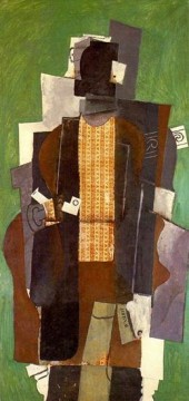  Pipe Oil Painting - Homme a la pipe Le fumeur 1914 Cubism